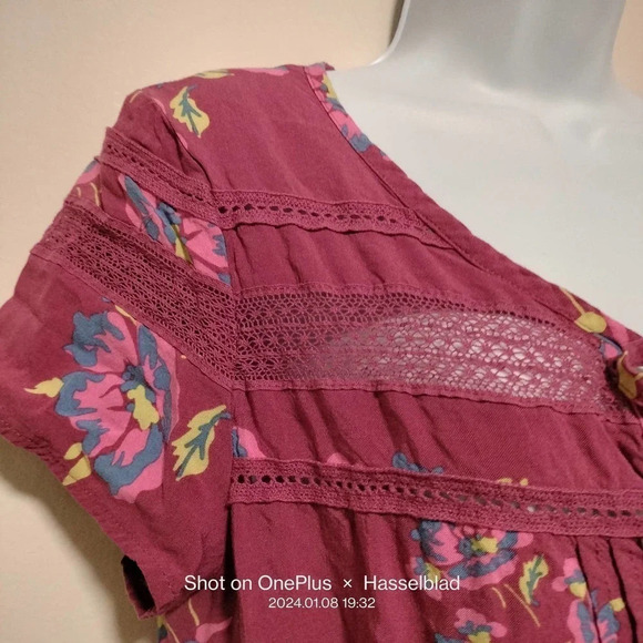 Matilda Jane ART CLASS Dress Women's MEDIUM Rayon Floral Make Believe - Picture 3 of 6